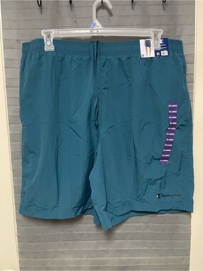 Champion men's woven warm-up shorts Mountain Lake Green color size XXL